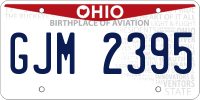 OH license plate GJM2395
