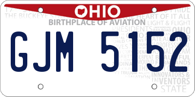 OH license plate GJM5152