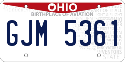 OH license plate GJM5361