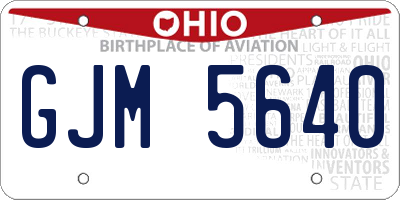 OH license plate GJM5640