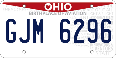 OH license plate GJM6296