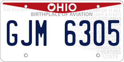 OH license plate GJM6305