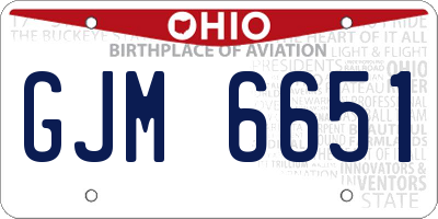 OH license plate GJM6651