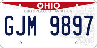 OH license plate GJM9897