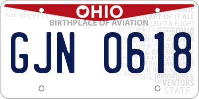 OH license plate GJN0618