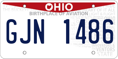 OH license plate GJN1486