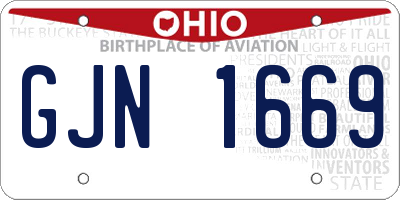 OH license plate GJN1669