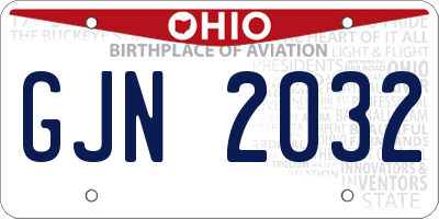 OH license plate GJN2032