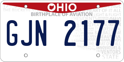 OH license plate GJN2177