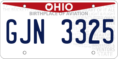 OH license plate GJN3325
