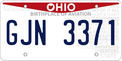 OH license plate GJN3371