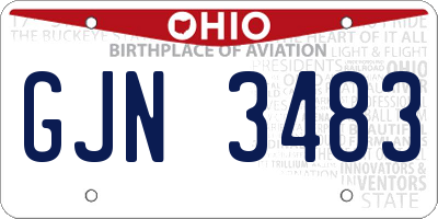 OH license plate GJN3483