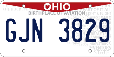 OH license plate GJN3829