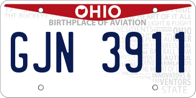 OH license plate GJN3911