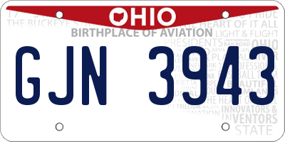 OH license plate GJN3943