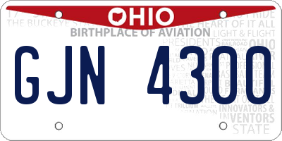 OH license plate GJN4300