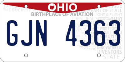OH license plate GJN4363
