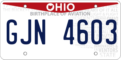 OH license plate GJN4603