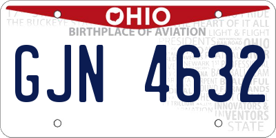 OH license plate GJN4632