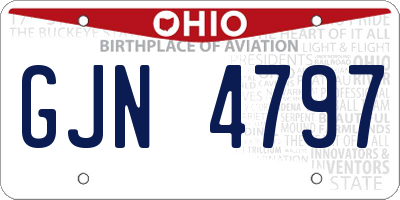 OH license plate GJN4797