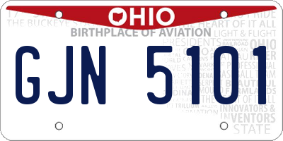 OH license plate GJN5101