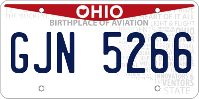OH license plate GJN5266