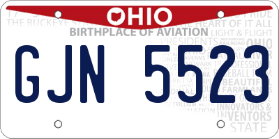 OH license plate GJN5523