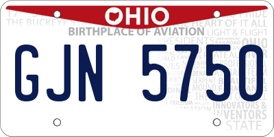 OH license plate GJN5750