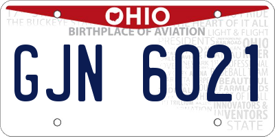 OH license plate GJN6021