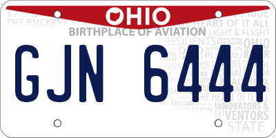 OH license plate GJN6444