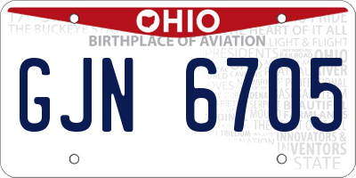 OH license plate GJN6705