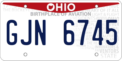 OH license plate GJN6745