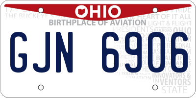 OH license plate GJN6906
