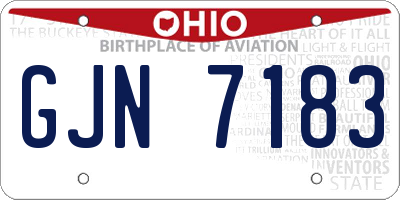 OH license plate GJN7183