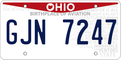 OH license plate GJN7247