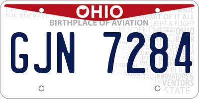 OH license plate GJN7284