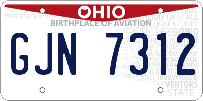 OH license plate GJN7312