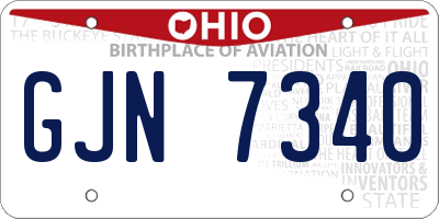 OH license plate GJN7340