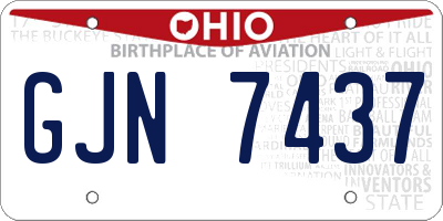 OH license plate GJN7437