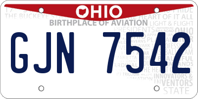 OH license plate GJN7542
