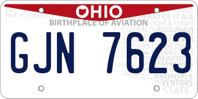 OH license plate GJN7623