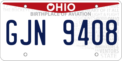 OH license plate GJN9408