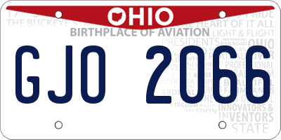 OH license plate GJO2066