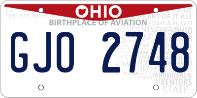 OH license plate GJO2748