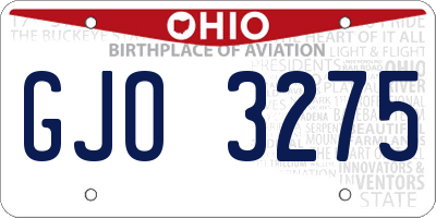 OH license plate GJO3275