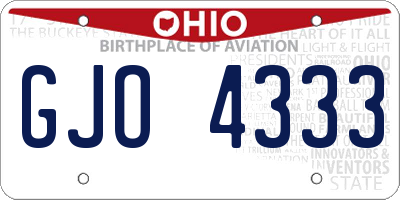 OH license plate GJO4333