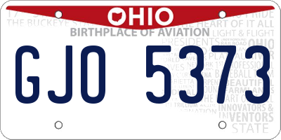 OH license plate GJO5373