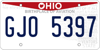 OH license plate GJO5397