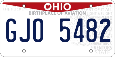 OH license plate GJO5482