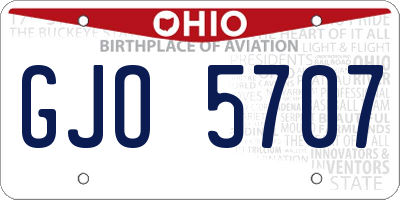 OH license plate GJO5707